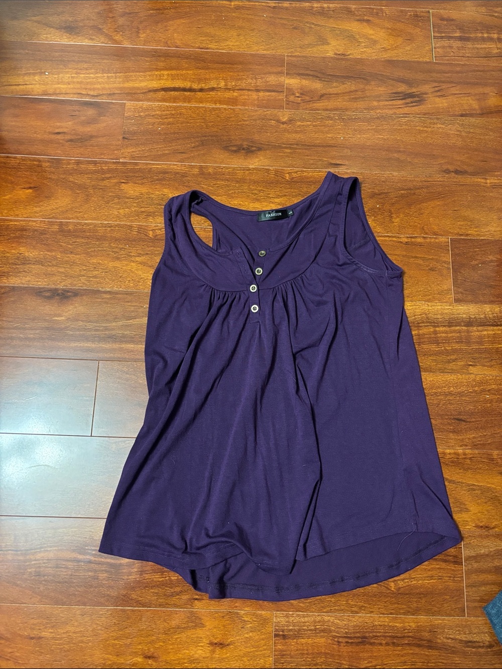 Classic Sleeveless Scoop Neck Tank Top - Purple